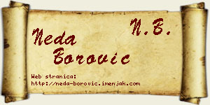 Neda Borović vizit kartica